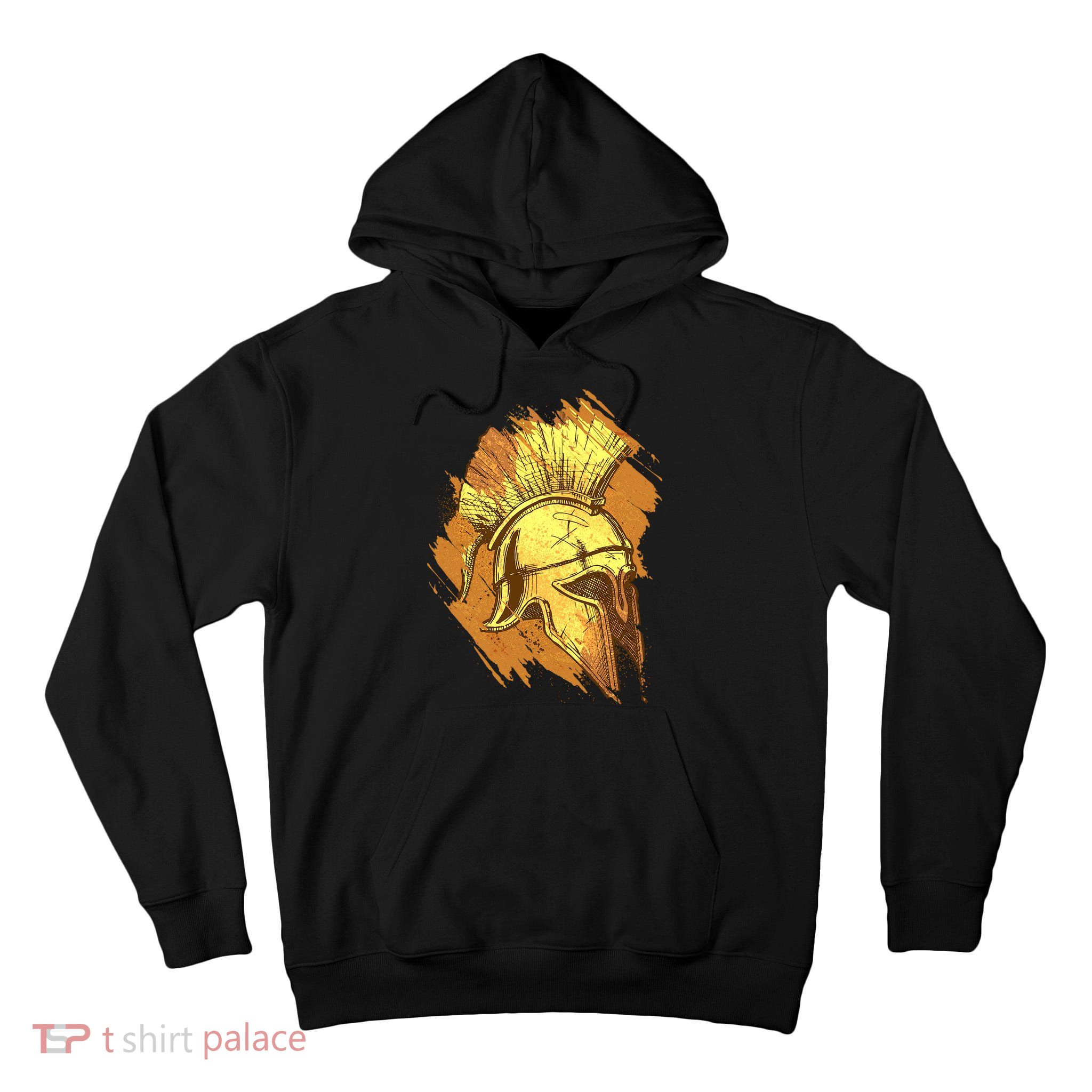 Grunge Painted Spartan Gladiator Warrior Helmet Tall Hoodie