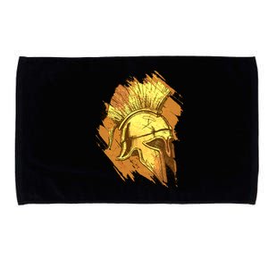 Grunge Painted Spartan Gladiator Warrior Helmet Microfiber Hand Towel