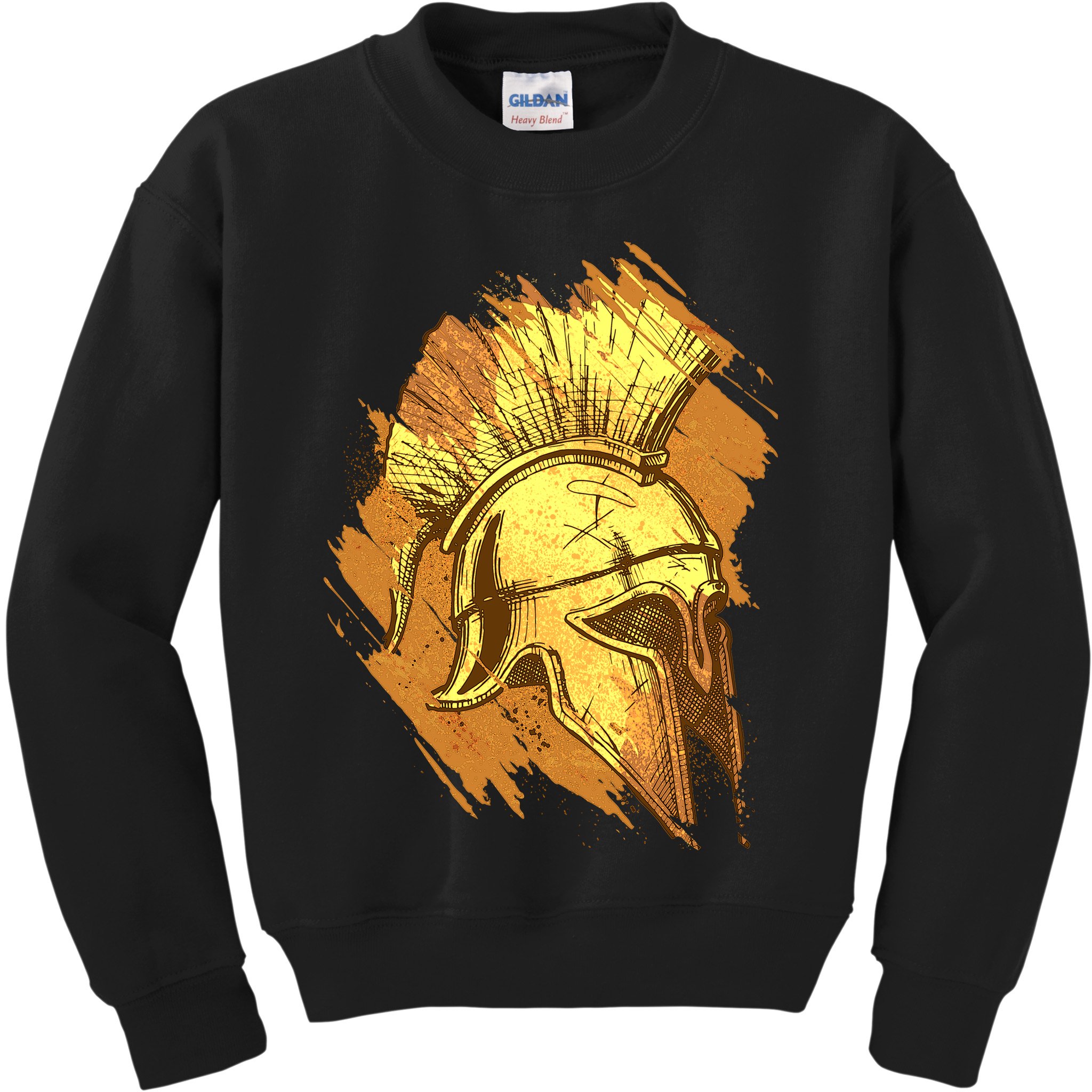 Grunge Painted Spartan Gladiator Warrior Helmet Kids Sweatshirt