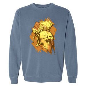 Grunge Painted Spartan Gladiator Warrior Helmet Garment-Dyed Sweatshirt