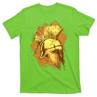 Grunge Painted Spartan Gladiator Warrior Helmet T-Shirt