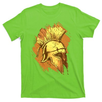 Grunge Painted Spartan Gladiator Warrior Helmet T-Shirt