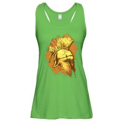 Grunge Painted Spartan Gladiator Warrior Helmet Ladies Essential Flowy Tank