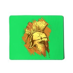 Grunge Painted Spartan Gladiator Warrior Helmet Mousepad