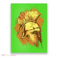 Grunge Painted Spartan Gladiator Warrior Helmet Poster