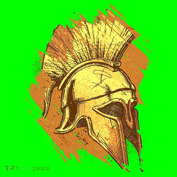Grunge Painted Spartan Gladiator Warrior Helmet Poster