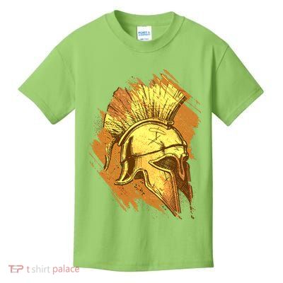 Grunge Painted Spartan Gladiator Warrior Helmet Kids T-Shirt