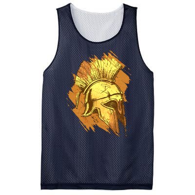 Grunge Painted Spartan Gladiator Warrior Helmet Mesh Reversible Basketball Jersey Tank