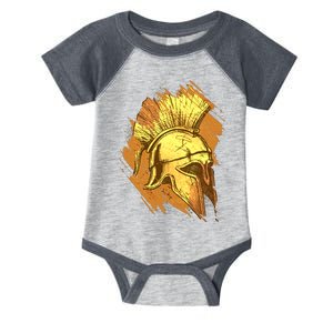 Grunge Painted Spartan Gladiator Warrior Helmet Infant Baby Jersey Bodysuit