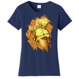 Grunge Painted Spartan Gladiator Warrior Helmet Women's T-Shirt