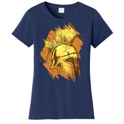 Grunge Painted Spartan Gladiator Warrior Helmet Women's T-Shirt