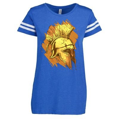 Grunge Painted Spartan Gladiator Warrior Helmet Enza Ladies Jersey Football T-Shirt