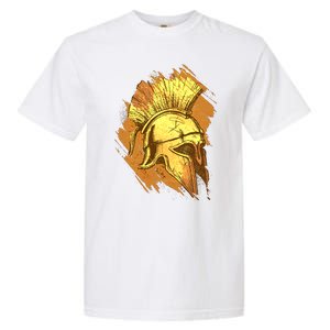 Grunge Painted Spartan Gladiator Warrior Helmet Garment-Dyed Heavyweight T-Shirt