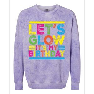 Glow Party Squad Let's Glow Party Birthday Night Matching Gift Colorblast Crewneck Sweatshirt