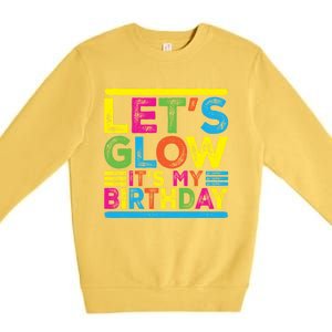 Glow Party Squad Let's Glow Party Birthday Night Matching Gift Premium Crewneck Sweatshirt