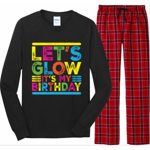 Glow Party Squad Let's Glow Party Birthday Night Matching Gift Long Sleeve Pajama Set