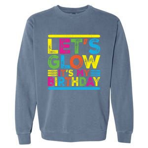 Glow Party Squad Let's Glow Party Birthday Night Matching Gift Garment-Dyed Sweatshirt