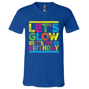 Glow Party Squad Let's Glow Party Birthday Night Matching Gift V-Neck T-Shirt