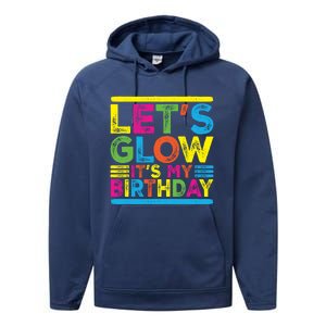 Glow Party Squad Let's Glow Party Birthday Night Matching Gift Performance Fleece Hoodie