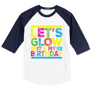 Glow Party Squad Let's Glow Party Birthday Night Matching Gift Baseball Sleeve Shirt