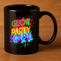 Glow Party Squad Funny Halloween Group Gift 11oz C Handle Ceramic Mug