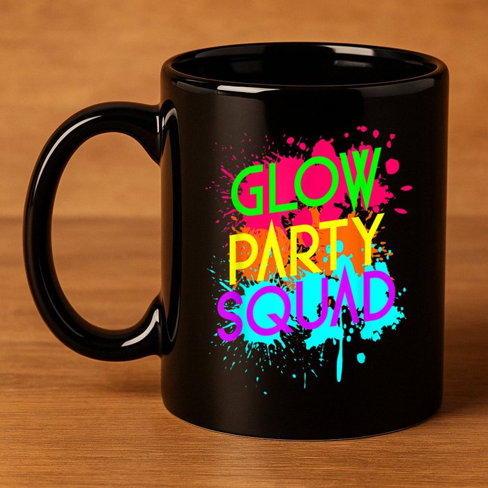 Glow Party Squad Funny Halloween Group Gift 11oz C Handle Ceramic Mug