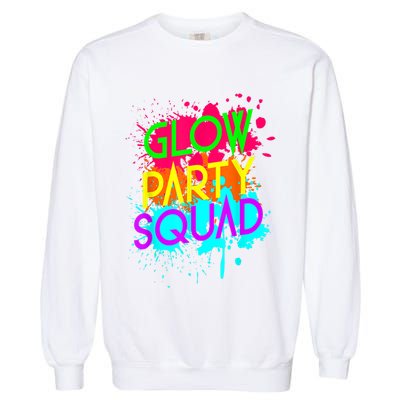 Glow Party Squad Funny Halloween Group Gift Garment-Dyed Sweatshirt