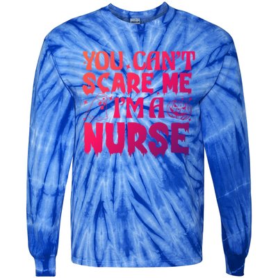 Ghost Pumpkin Spooky Halloween You Cant Scare Me Im A Nurse Great Gift Tie-Dye Long Sleeve Shirt