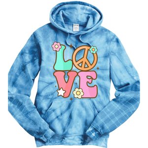 Groovy Peace Sign Love Costume for 60s 70s Theme Party Tie Dye Hoodie