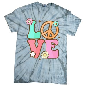 Groovy Peace Sign Love Costume for 60s 70s Theme Party Tie-Dye T-Shirt