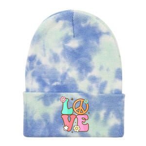 Groovy Peace Sign Love Costume for 60s 70s Theme Party Tie Dye 12in Knit Beanie