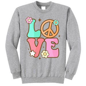 Groovy Peace Sign Love Costume for 60s 70s Theme Party Tall Sweatshirt