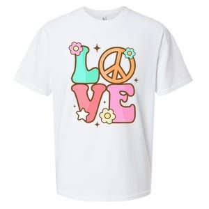 Groovy Peace Sign Love Costume for 60s 70s Theme Party Sueded Cloud Jersey T-Shirt