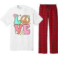 Groovy Peace Sign Love Costume for 60s 70s Theme Party Pajama Set