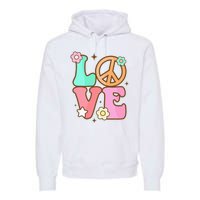 Groovy Peace Sign Love Costume for 60s 70s Theme Party Premium Hoodie