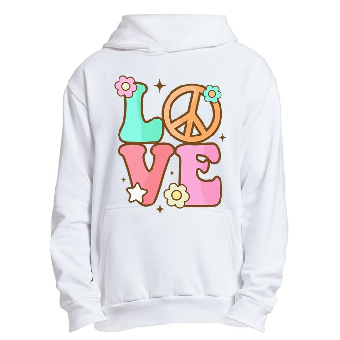 Groovy Peace Sign Love Costume for 60s 70s Theme Party Urban Pullover Hoodie