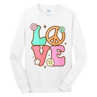 Groovy Peace Sign Love Costume for 60s 70s Theme Party Tall Long Sleeve T-Shirt