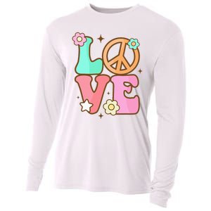 Groovy Peace Sign Love Costume for 60s 70s Theme Party Cooling Performance Long Sleeve Crew