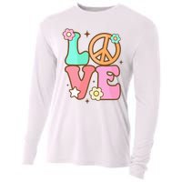 Groovy Peace Sign Love Costume for 60s 70s Theme Party Cooling Performance Long Sleeve Crew