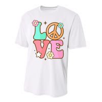 Groovy Peace Sign Love Costume for 60s 70s Theme Party Performance Sprint T-Shirt