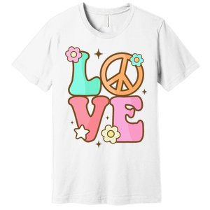 Groovy Peace Sign Love Costume for 60s 70s Theme Party Premium T-Shirt