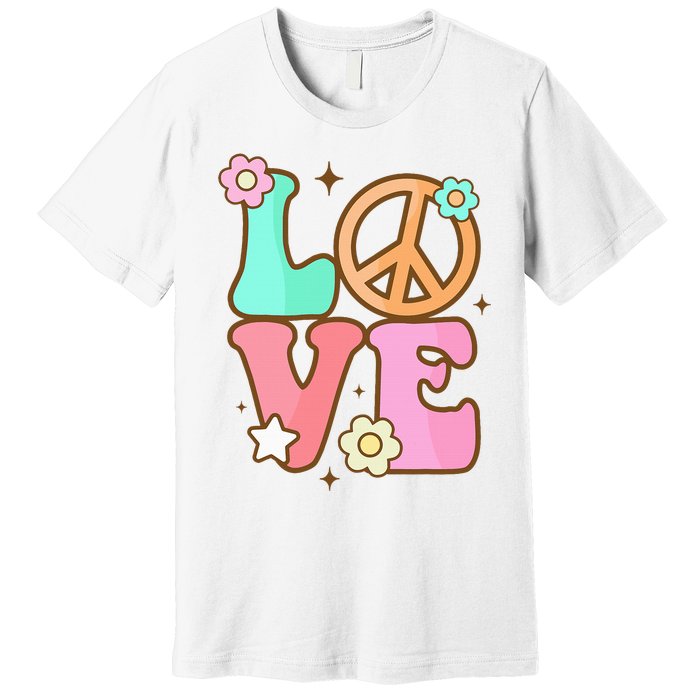 Groovy Peace Sign Love Costume for 60s 70s Theme Party Premium T-Shirt