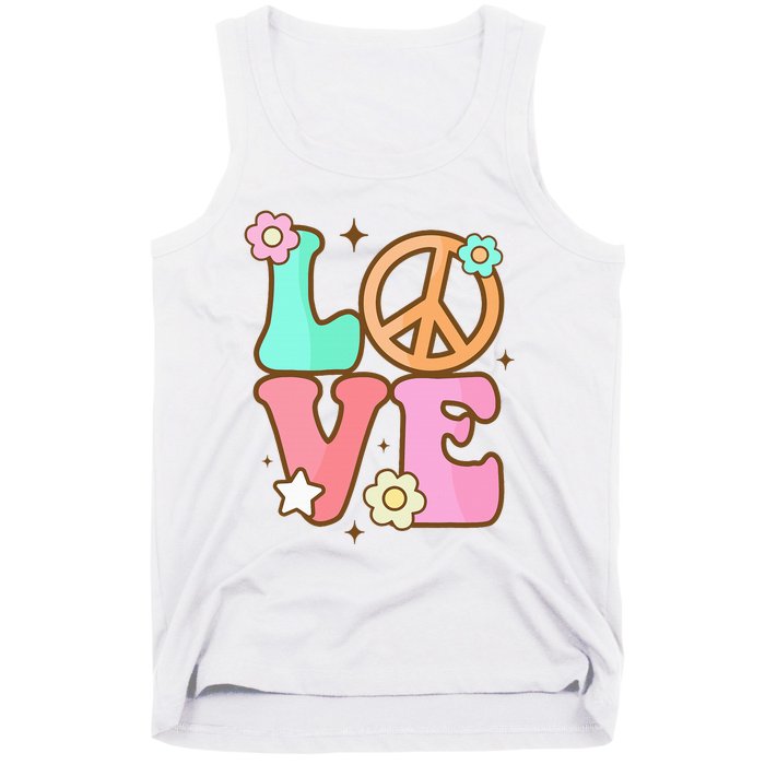 Groovy Peace Sign Love Costume for 60s 70s Theme Party Tank Top