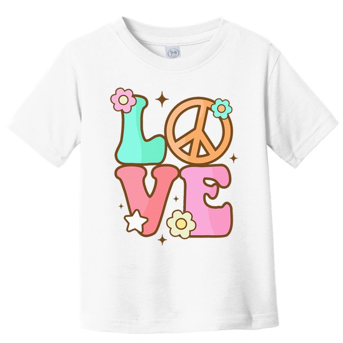 Groovy Peace Sign Love Costume for 60s 70s Theme Party Toddler T-Shirt