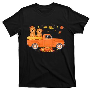 Goldendoodle Pumpkin Truck Fall Leaf Thanksgiving Halloween T-Shirt