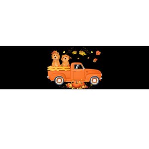 Goldendoodle Pumpkin Truck Fall Leaf Thanksgiving Halloween Bumper Sticker