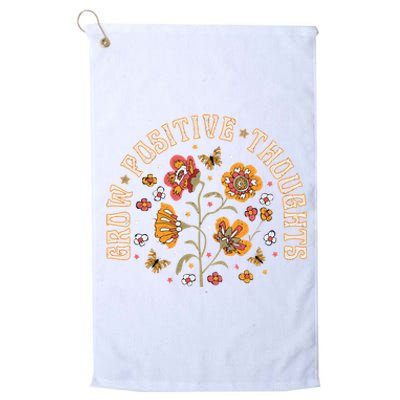 Grow Positive Thoughts Floral Bohemian Style Butterfly Positive Platinum Collection Golf Towel