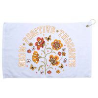 Grow Positive Thoughts Floral Bohemian Style Butterfly Positive Grommeted Golf Towel