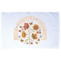 Grow Positive Thoughts Floral Bohemian Style Butterfly Positive Microfiber Hand Towel