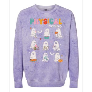 Ghost Physical Therapy Pt Physical Therapist Halloween Colorblast Crewneck Sweatshirt